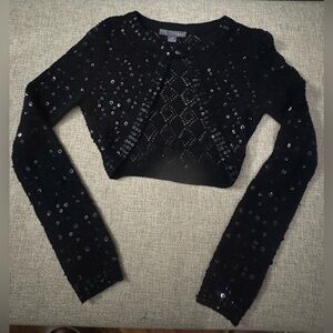 Forever 21 Black Sequin Cropped Camisole